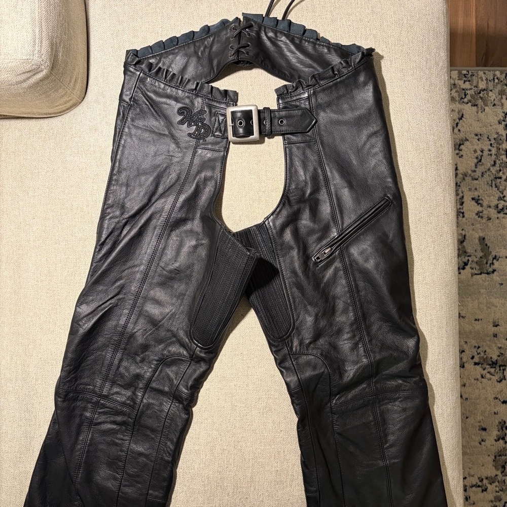 Harley-Davidson Women's 97001-14VW Leather Chaps Crystal Embellished L